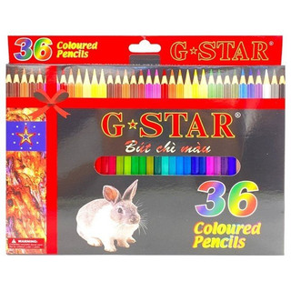 Bút chì màu gstar thỏ 12m ngắn, 12m dài, 18m dài, 24m dài, 36m dài.
