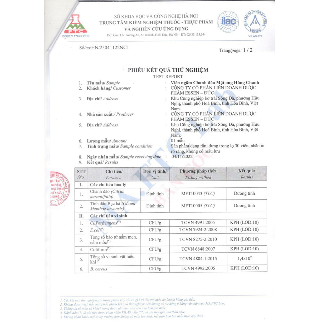 Viên ngậm chanh đào mật ong húng chanh hỗ trợ giảm ho