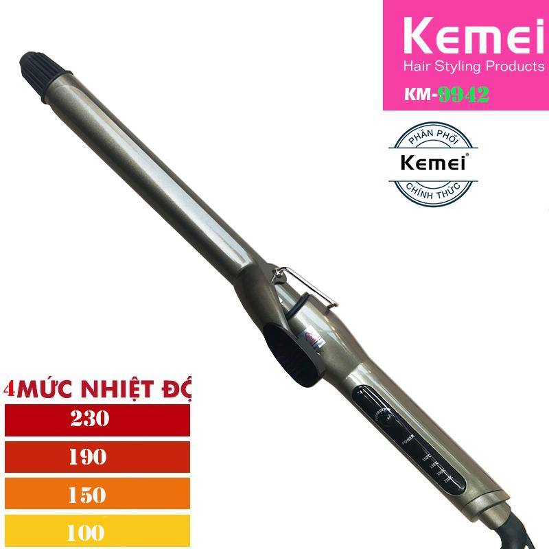 Máy uốn tóc xoăn tạo sóng 4 mức chính nhiệt Kemei 9942 size 22mm- Hàng chính hãng