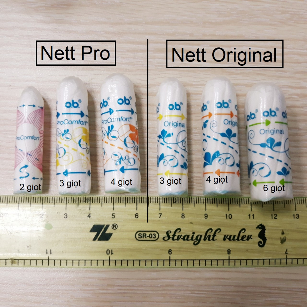 Hộp 24 - 32 que tampon Pháp - Nett / O.B không cần đẩy