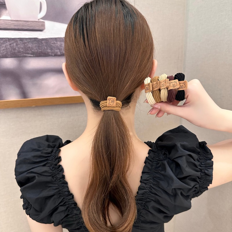 Set 10 Dây Cột Tóc Đính Hình Gấu Thời Trang Hàn Quốc Cho Nữ