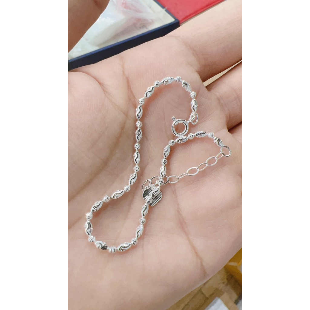 Lắc tay bi bạc 925 Gen Z Silver - Loại bi phay nhỏ dài dễ thương, xinh xắn LTZ10001
