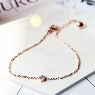Lắc chân titan dây trơn đính hạt đá sáng xinh dễ thương không rỉ sét