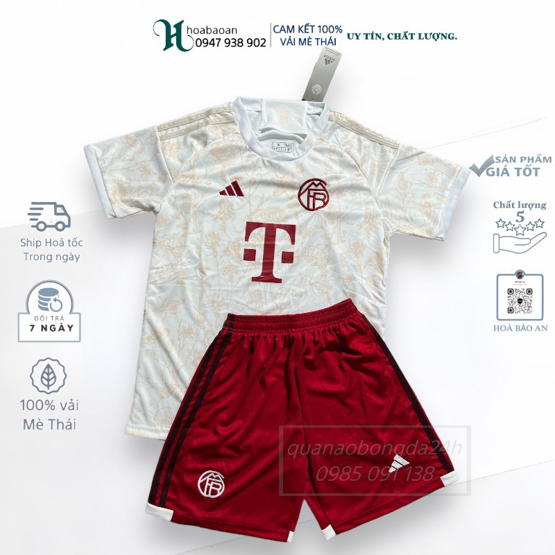 Bộ quần áo bóng đá CLB Bayern Munich sân khách mẫu ba 23/24_ Hàng cao cấp vải mè