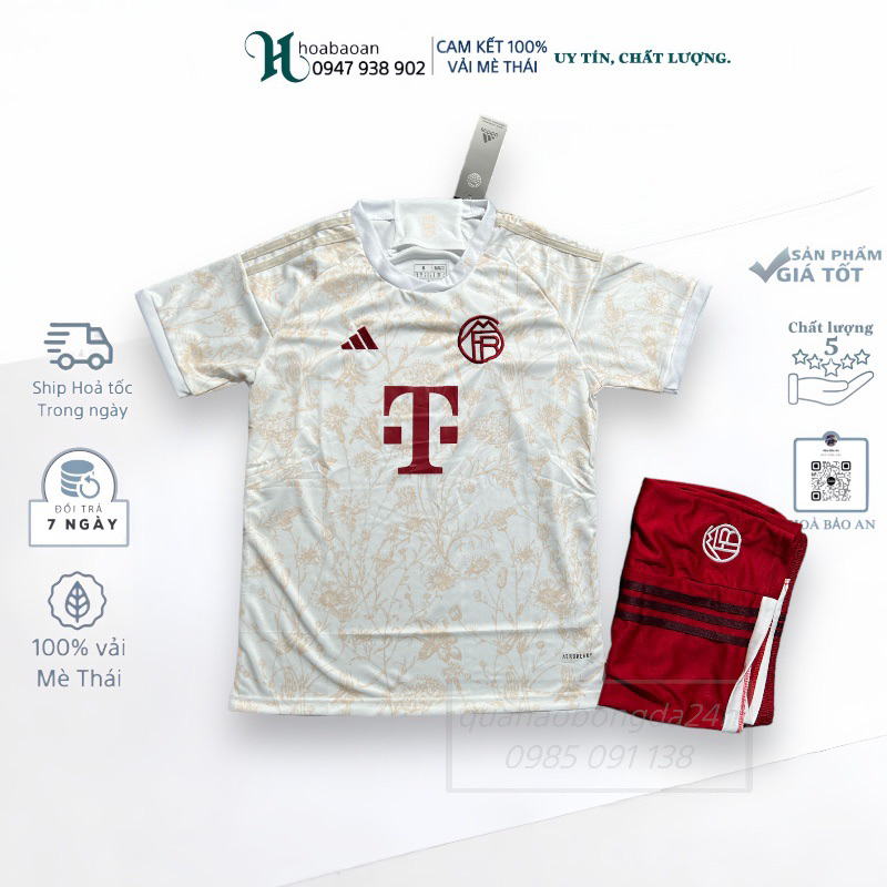 Bộ quần áo bóng đá CLB Bayern Munich sân khách mẫu ba 23/24_ Hàng cao cấp vải mè