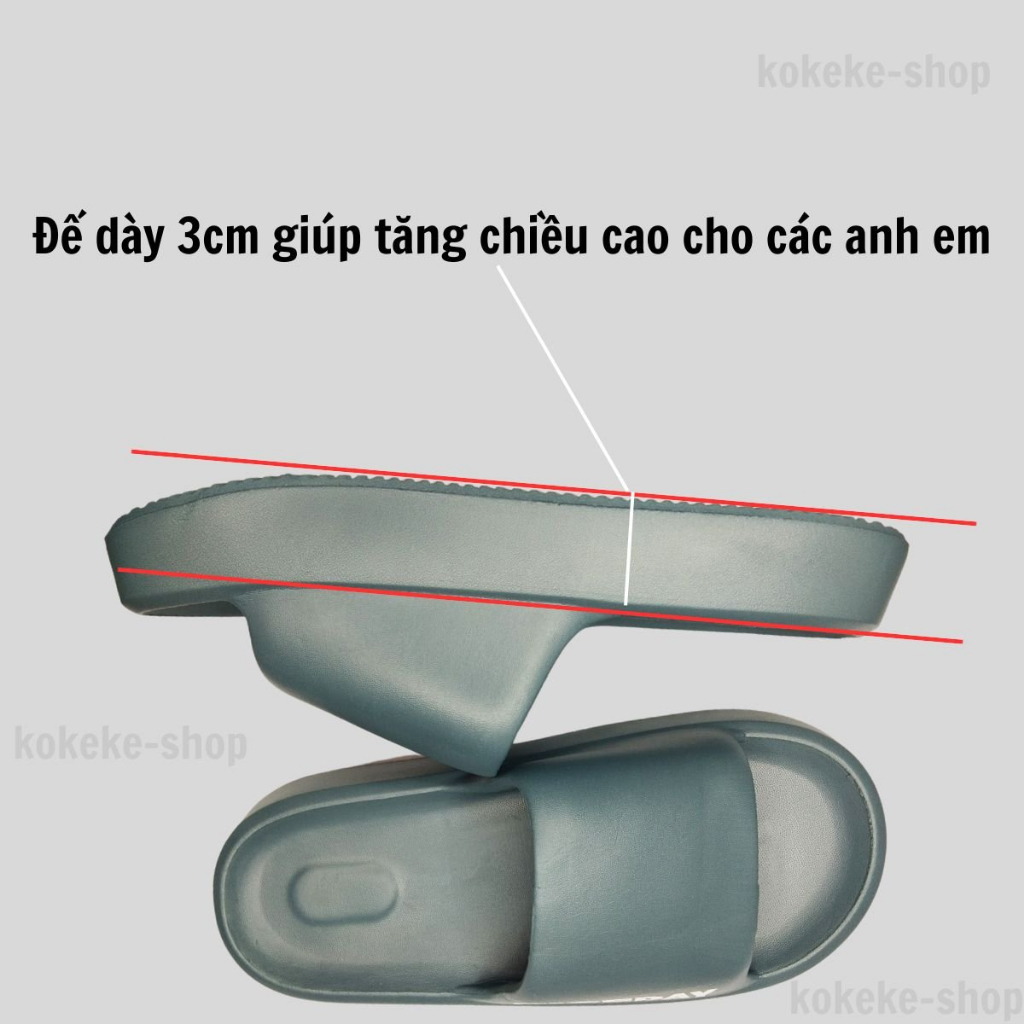 Dép bánh mì nam,NICEDAY,dép quai ngang nam,dép nam đế cao,dép quai ngang đế cao,dép đế xuồng,dép nam đẹp,lên chân cực êm