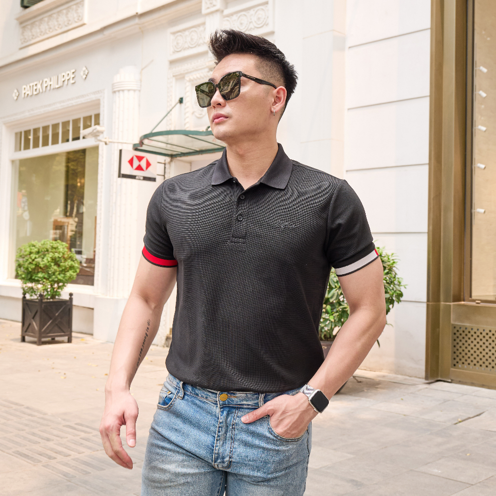 Áo polo nam cao cấp giá rẻ BUFUN vải cotton tổ ong thấm hút mồ hôi tốt Form Regular