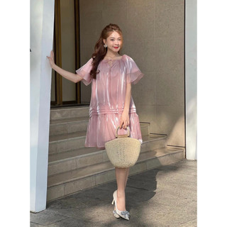Đầm bigsize dáng ngắn form babydoll tay cánh tiên ( Thời trang Vicky G - Anitagreen ) HN0923
