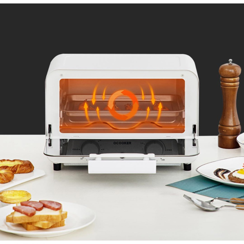 Lò Nướng Mini Lò Nướng Điện Qcooker CR-KX1201 Dung Tích 12L Công Suất 750W Hàng Chính Hãng Bảo Hành 12 Tháng