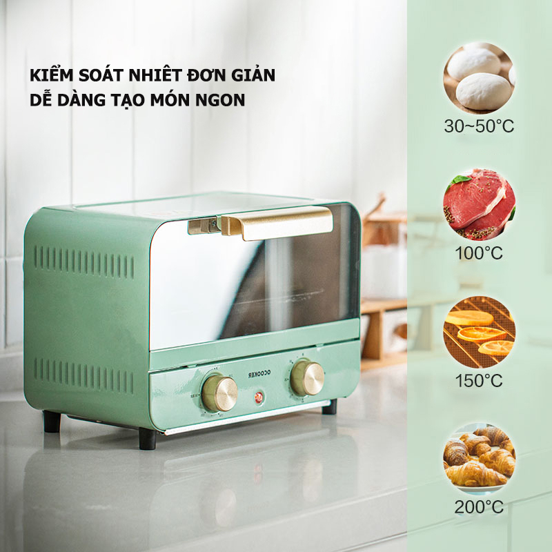 Lò Nướng Mini Lò Nướng Điện Qcooker CR-KX1201 Dung Tích 12L Công Suất 750W Hàng Chính Hãng Bảo Hành 12 Tháng