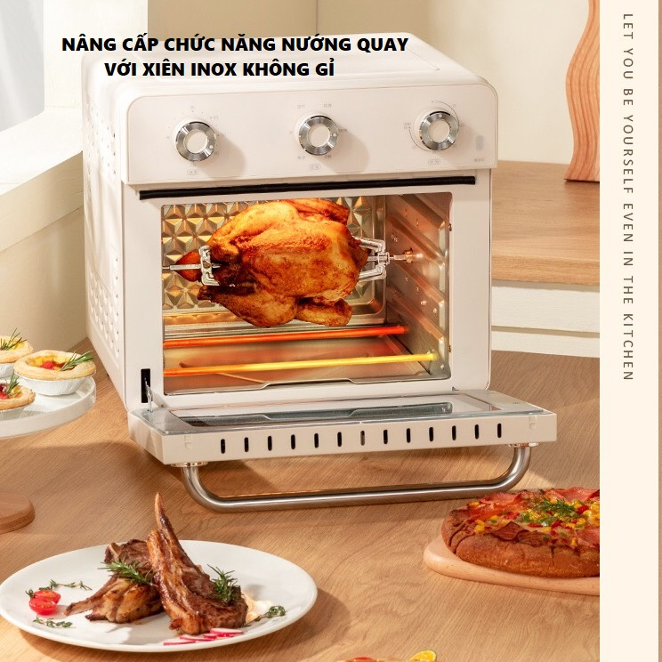 Nồi Chiên Không Dầu Lò Nướng Đa Năng Qcooker CR-KQK01 Dung Tích 20L Công Suất 1400W Hàng Chính Hãng Bảo Hành 12 Tháng