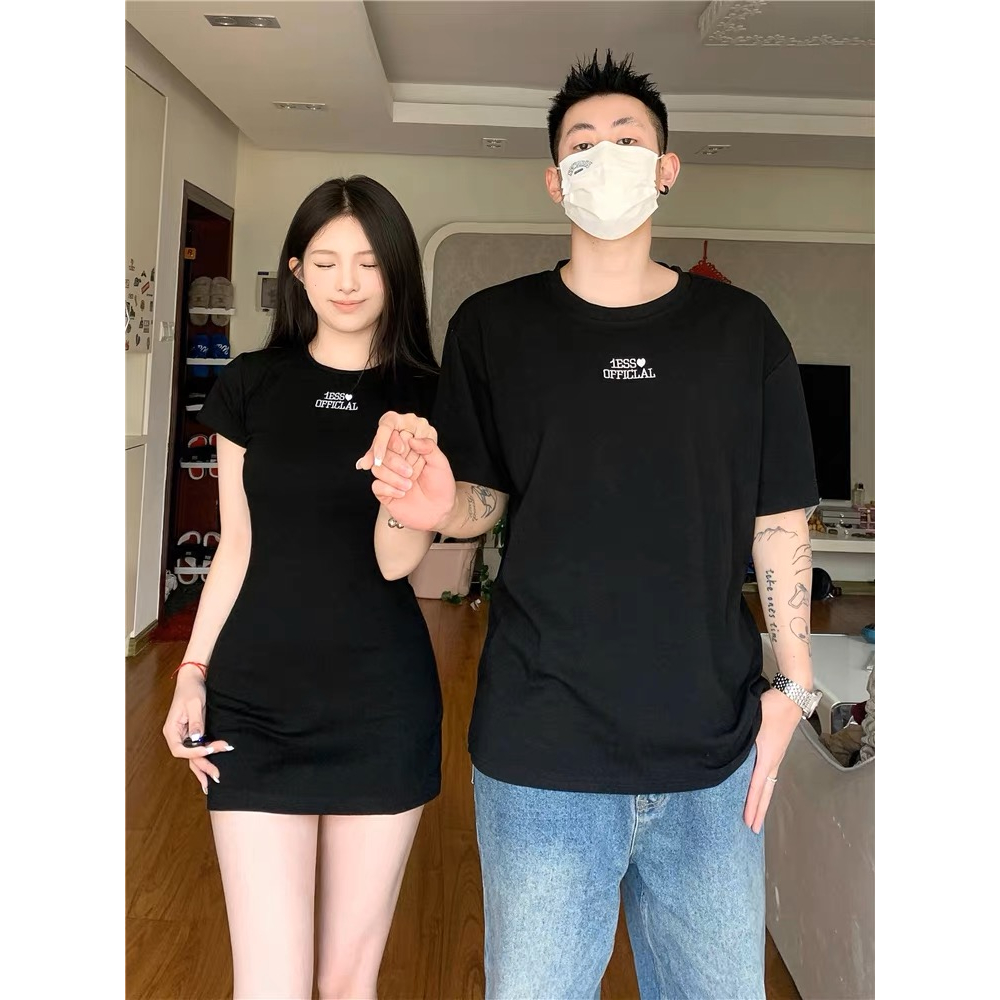 Váy đôi 1ESS<3 dáng body ôm eo tôn dáng màu đen và tiêu 𝐋𝐎𝐕𝐄 𝐅𝐎𝐑𝐄𝐕𝐄𝐑 𝐒𝐄𝐓