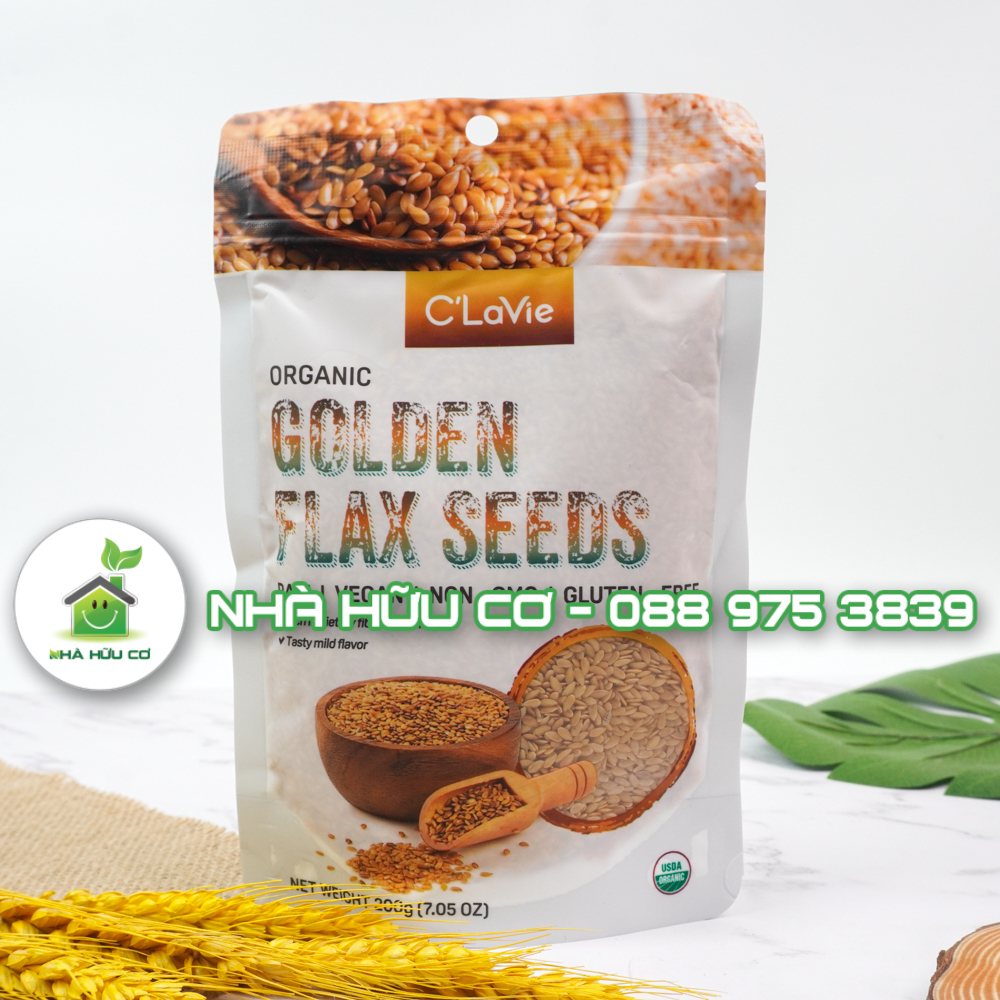 Hạt lanh vàng hữu cơ C'LAVIE 200g/100g - Date: 20/12/2024 - Nhà hữu cơ