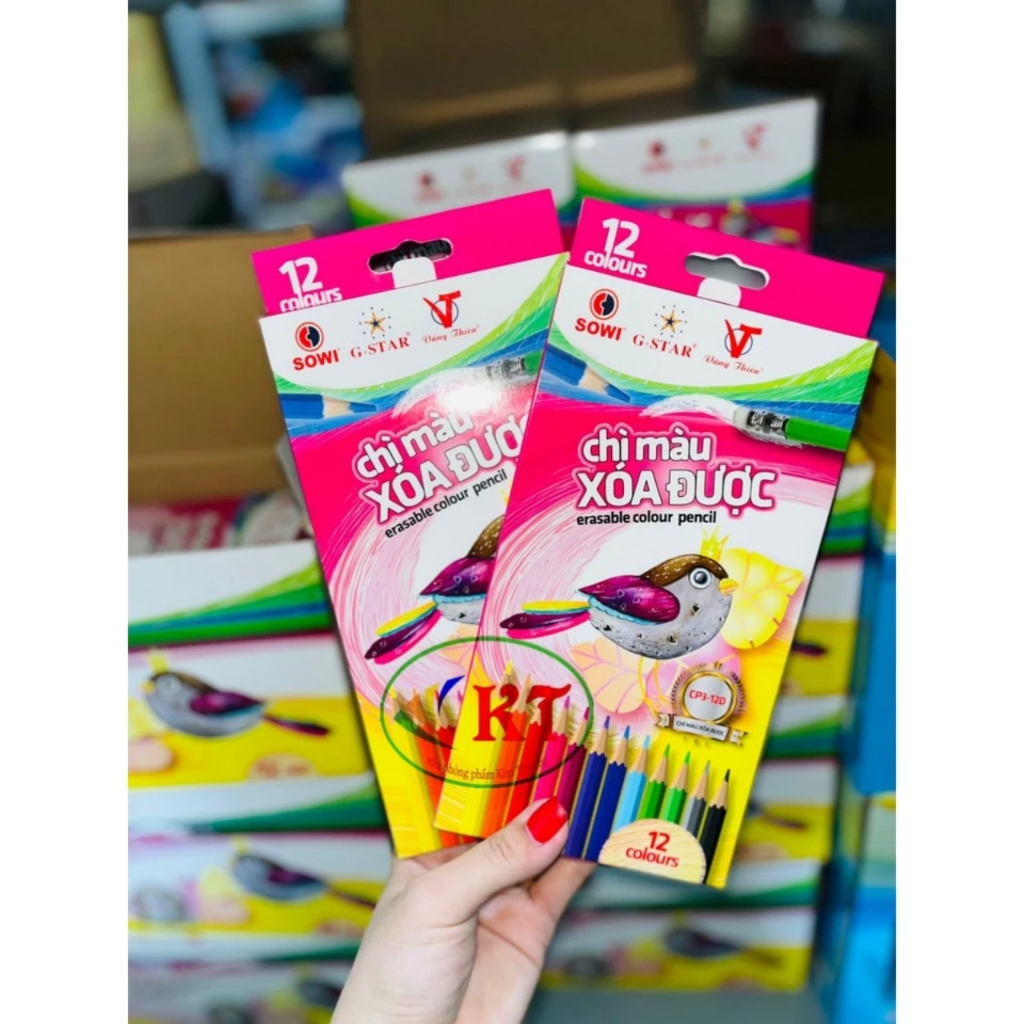 Bút chì màu xoá được Gstar dạng hộp CP3-12,18,24,36 màu chính hãng