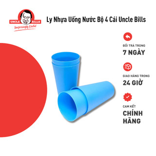Ly Nhựa Uống Nước Bộ 4 Cái Màu Sáng Uncle Bills KD0012
