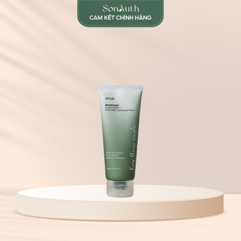 Sữa rửa mặt Anua Heartleaf Quercetinol Pore Deep Cleansing Foam 150ml