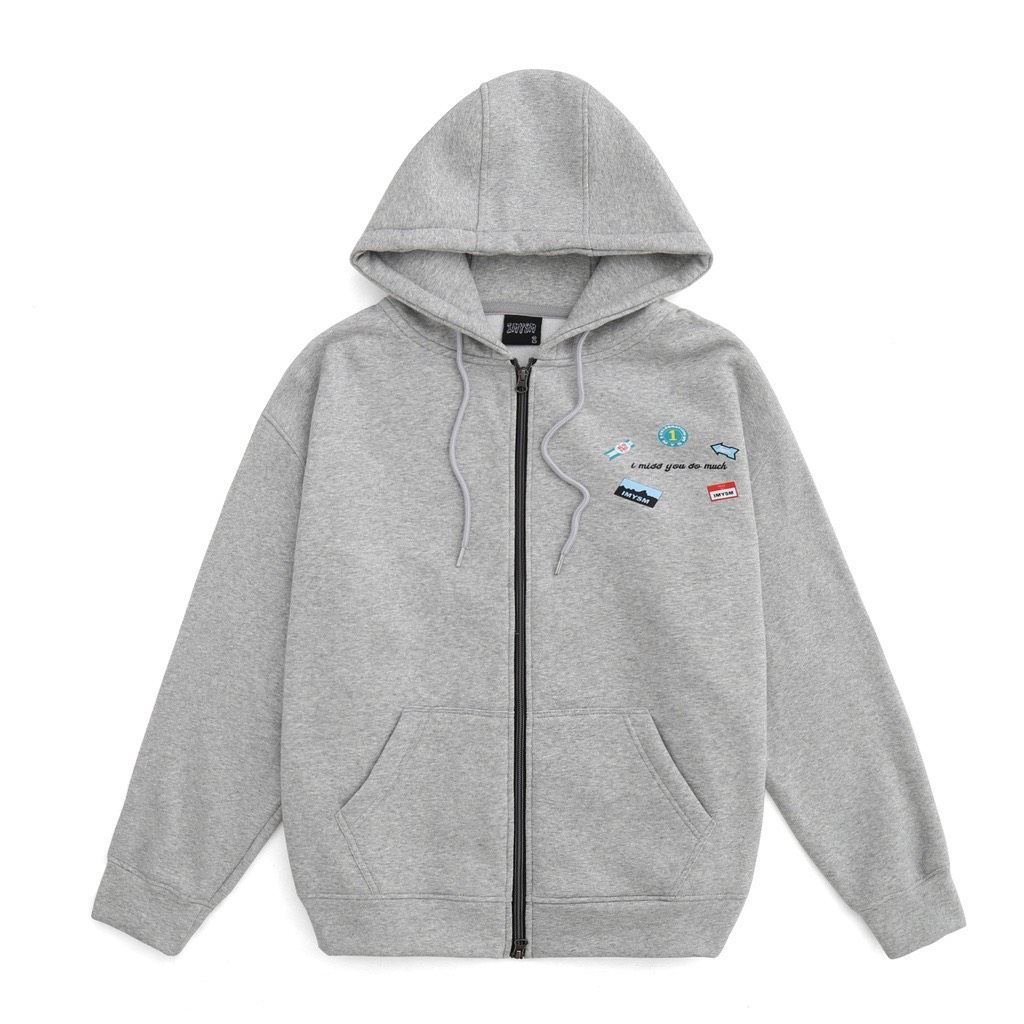 Hoodie Zip IMYSM , Áo Khoác Nỉ Bông Mũ Trùm Form Rộng Cao Cấp