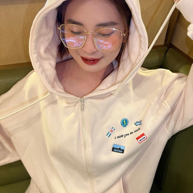 Hoodie Zip IMYSM , Áo Khoác Nỉ Bông Mũ Trùm Form Rộng Cao Cấp