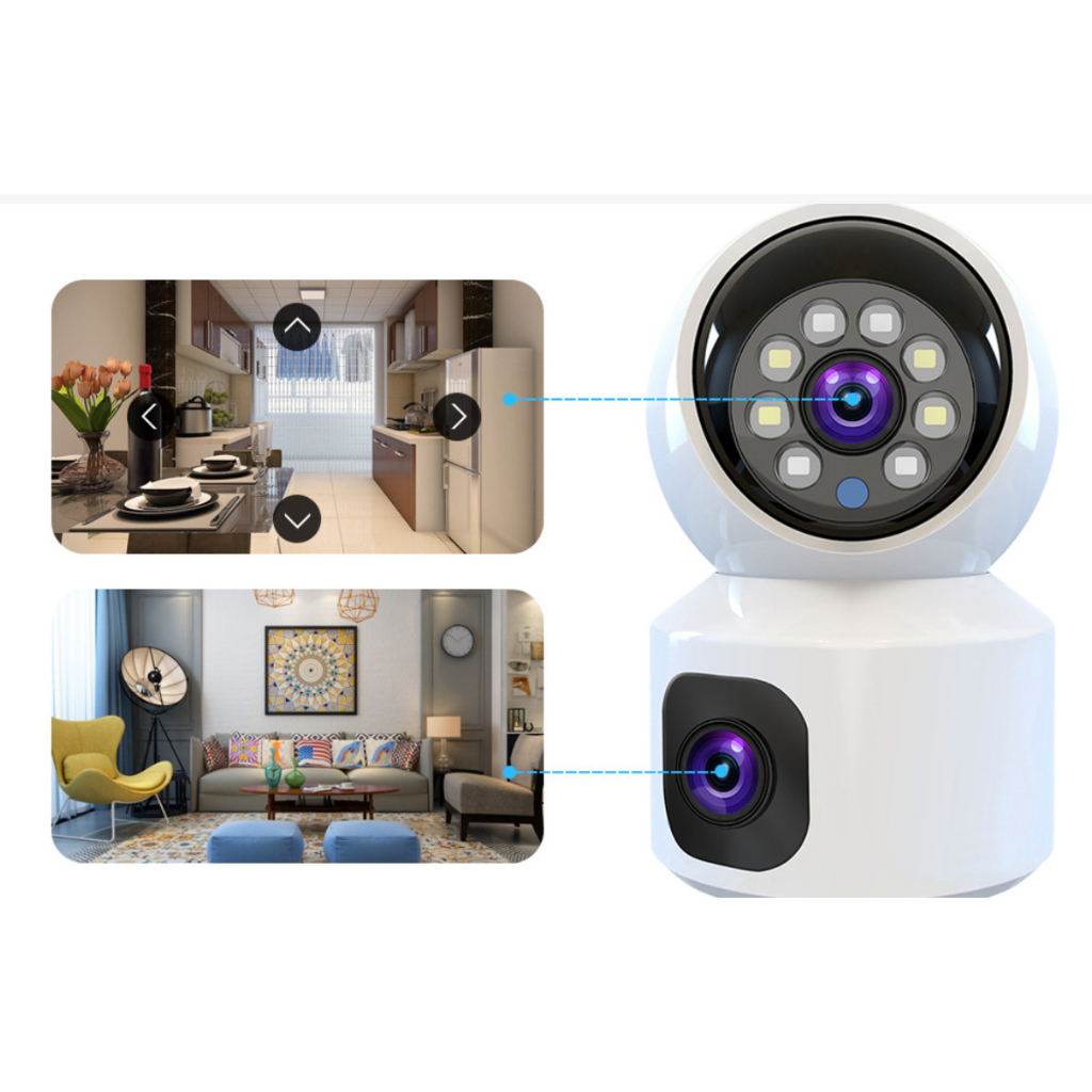 Combo 2 Camera Yoosee 2 Mắt Trong Nhà và Ngoài Trời Có Còi Báo Động Kèm Thẻ 64Gb - Xem 2 Màn Hình Cùng Lúc - Siêu Nét