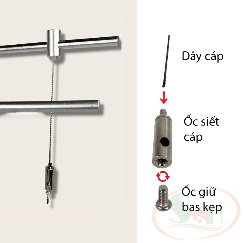 Giá treo đèn hợp kim nhôm - Treo đèn thuỷ sinh | chân treo đèn thuỷ sinh cao cấp | khung cáp treo đèn hồ cá