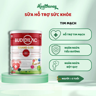 Sữa cho người lớn tuổi tăng cường sức khỏe tim mạch buddilac grand sure, hỗ trợ ổn định huyết áp cho người cao tuổi 900g