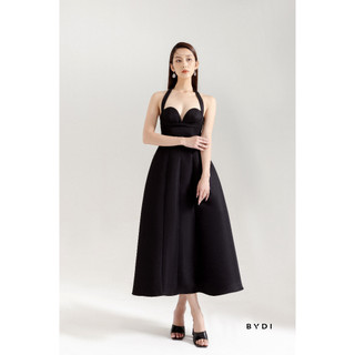 Đầm midi nữ thiết kế sang trọng cách điệu dáng váy xoè tôn dáng bydi | lena dress