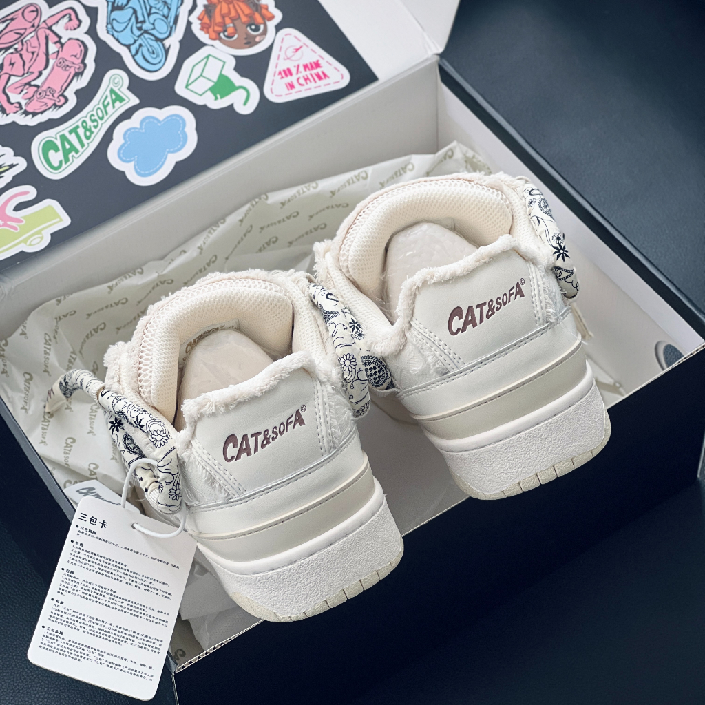 Giày Cat and Sofa Chính Hãng - Giày Nam, Giày Nữ Sneaker Cat&Sofa Cashew Nut Flower Phong Cách Đường Phố AC306