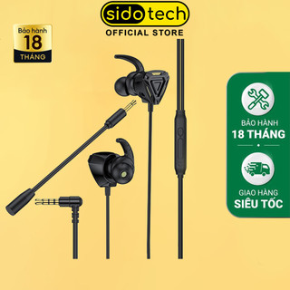 Tai nghe gaming có mic cho điện thoại SIDOTECH G3M 2 micro kép 360 độ, tháo rời chống ồn chơi game Pubg / FF / ROS