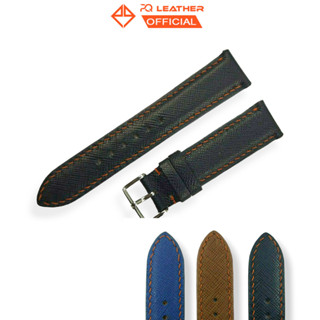 Dây da đồng hồ nam da saffiano cao cấp khâu tay thủ công PQ Leather PD2 size 18mm, 20mm, 22mm, 24mm bảo hành 12 tháng