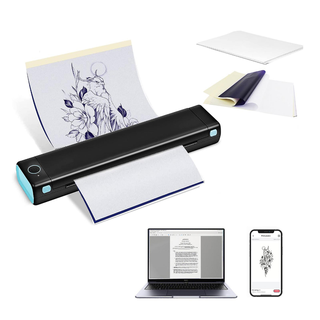 Máy In Hình Xăm  Di Động M08F - Kết nối không dây In Qua Bluetooth,USB