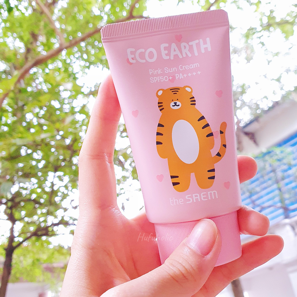 Kem chống nắng The Saem Eco Earth Power Pink Sun Cream SPF50+ PA++++ 50G Hàn Quốc