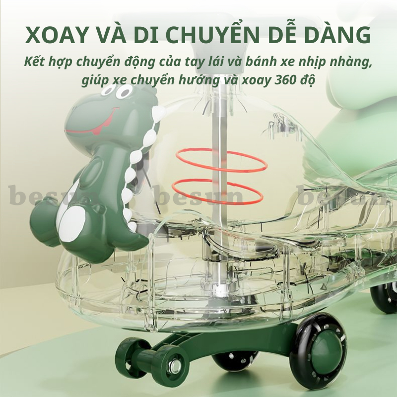 Xe lắc cho bé có đèn và nhạc BESUN KL12 chòi chân