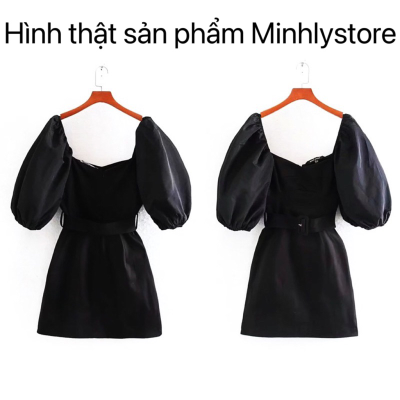 ĐẦM ZA.RA TAY BỒNG KÈM BELT SANG TRỌNG