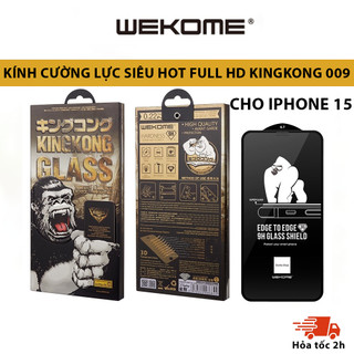  Kính cường lực Kingkong iP 009 hộp sắt WK không hộp full cho IP 14 15 các dòng Thường Pro Plus Promax