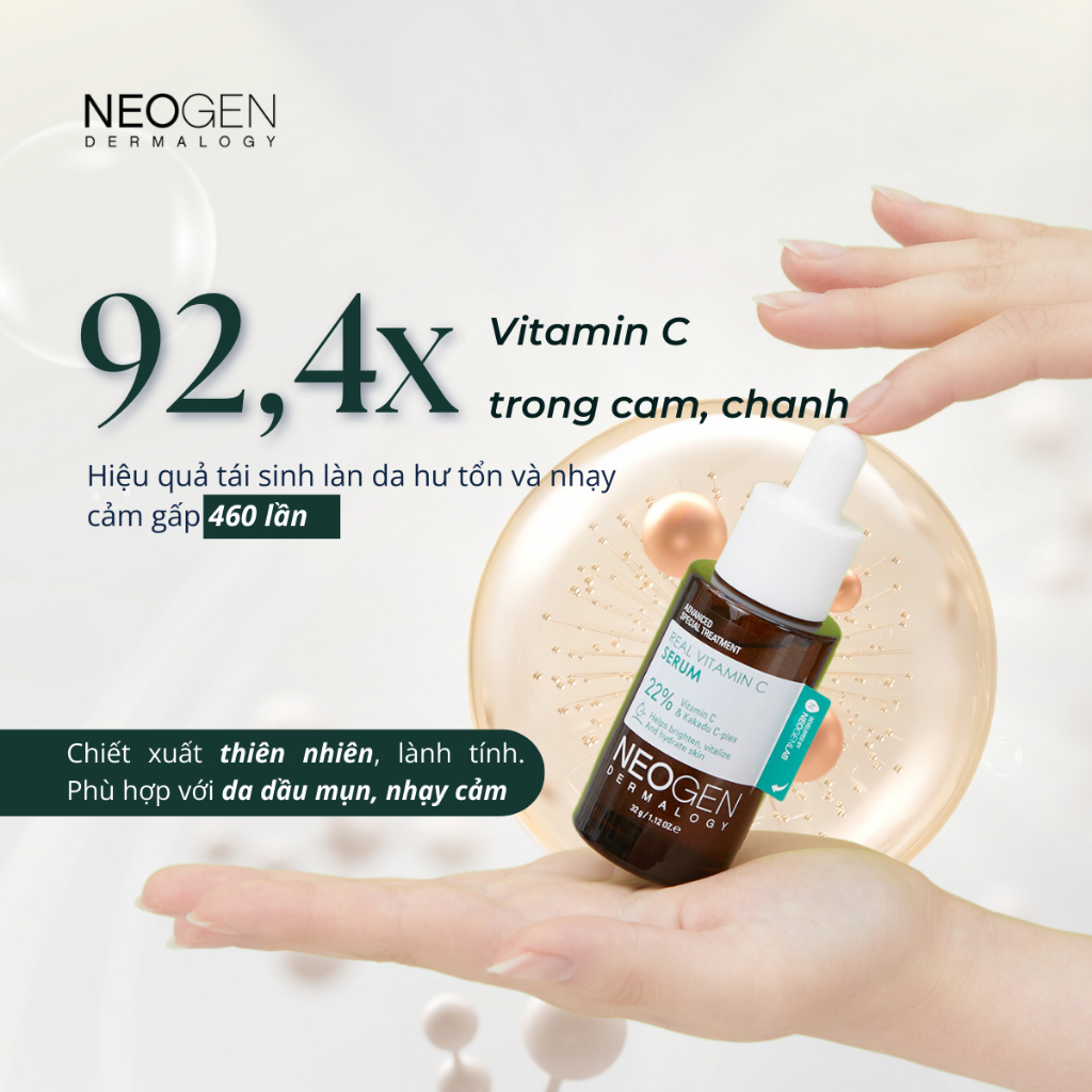 Tinh Chất Dưỡng Trắng Mờ Thâm Phục Hồi Da Nhạy Cảm Neogen Dermalogy Real Vitamin C Kakadu Serum 32g