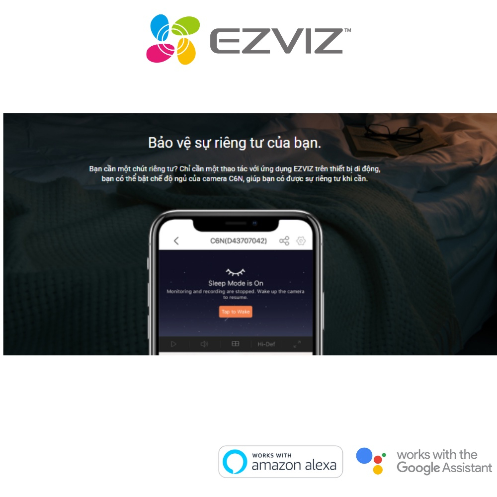 Camera wifi thông minh EZVIZ trong nhà giám sát 360 độ 1080p kết nối app DEVZONE điều khiển smart home từ xa