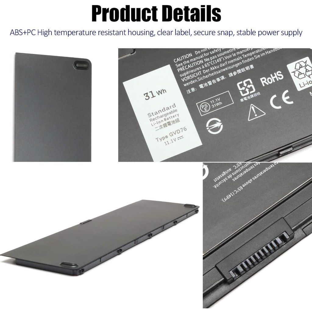 Pin Dell Latitude 7240 7250 E7240 E7250 VFV59 GVD76 WD52H NEW 100%