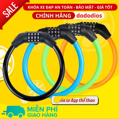 Khóa Xe Đạp Thể Thao Tròn Dododios Chống Trộm Lõi Thép, 4 Số An Toàn Không Cần Chìa Khóa Tiện Lợi - Hãng Dododios