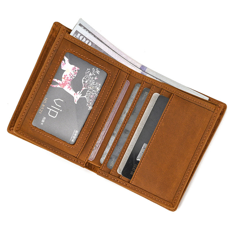 Ví nam da bò, bóp dáng đứng da bò sáp cao cấp handmade VD1 - Ladykiller