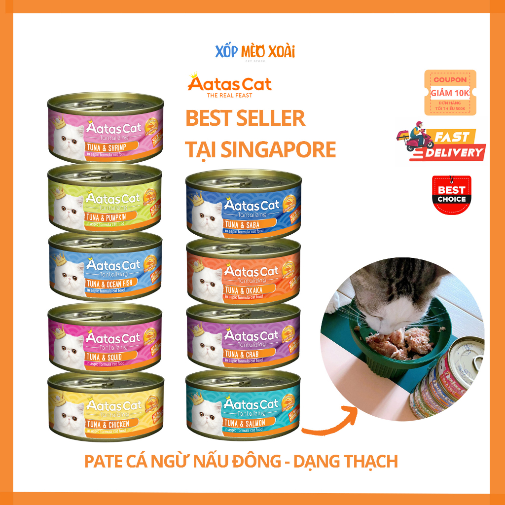 Pate Aatas Cat Cá Ngừ Tươi Dành Cho Mèo – BEST SELLERS tại Singapore 80G
