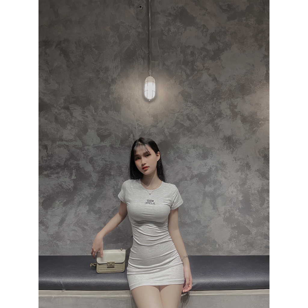 Set đôi 1ESS<3 𝐋𝐎𝐕𝐄 𝐅𝐎𝐑𝐄𝐕𝐄𝐑 𝐒𝐄𝐓 MÀU TIÊU XÁM - áo dáng xuông và váy body ôm eo