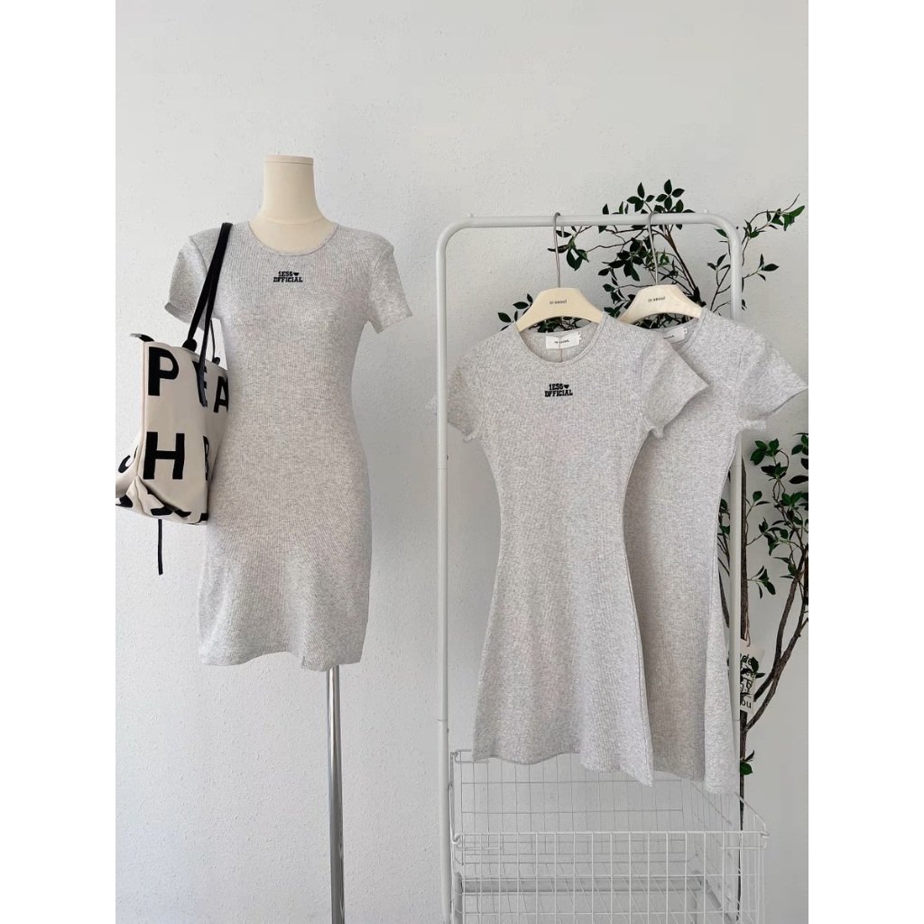 Set đôi 1ESS<3 𝐋𝐎𝐕𝐄 𝐅𝐎𝐑𝐄𝐕𝐄𝐑 𝐒𝐄𝐓 MÀU TIÊU XÁM - áo dáng xuông và váy body ôm eo