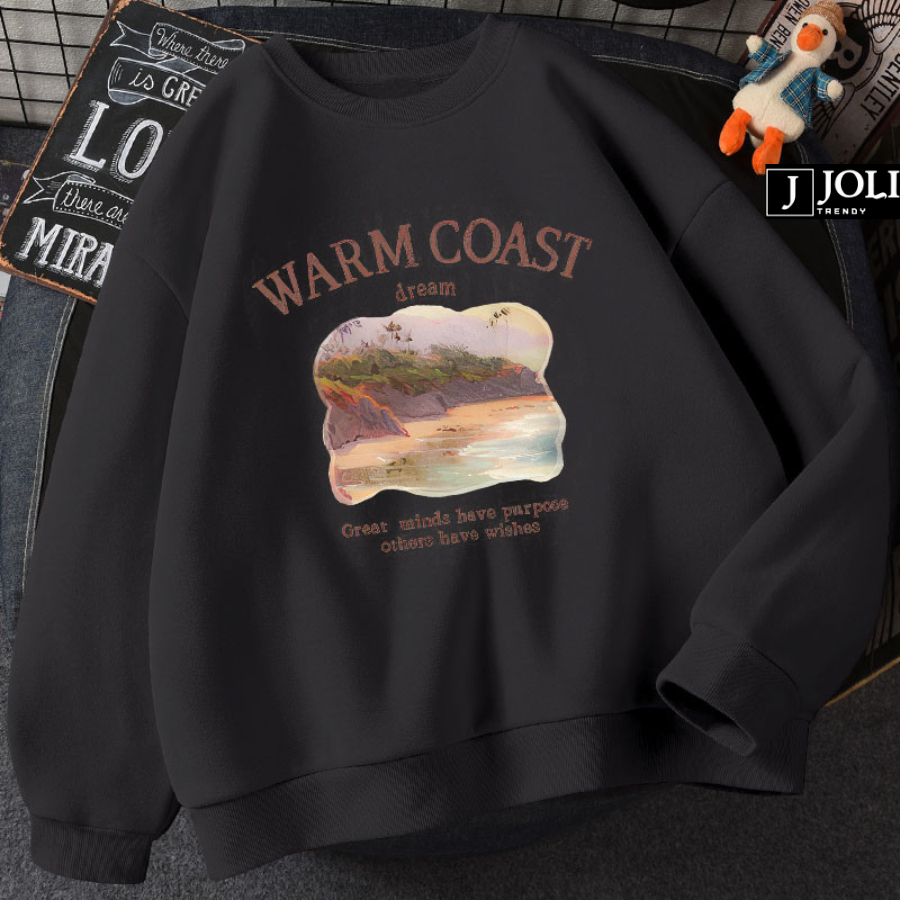 Áo Sweater Warm Coast Nam Nữ By JOLI Unisex Chất Nỉ Lót Bông Form Rộng