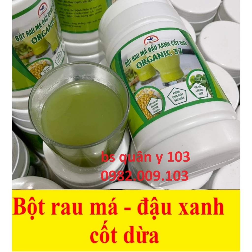 Bột rau má đậu xanh cốt dừa organic 37