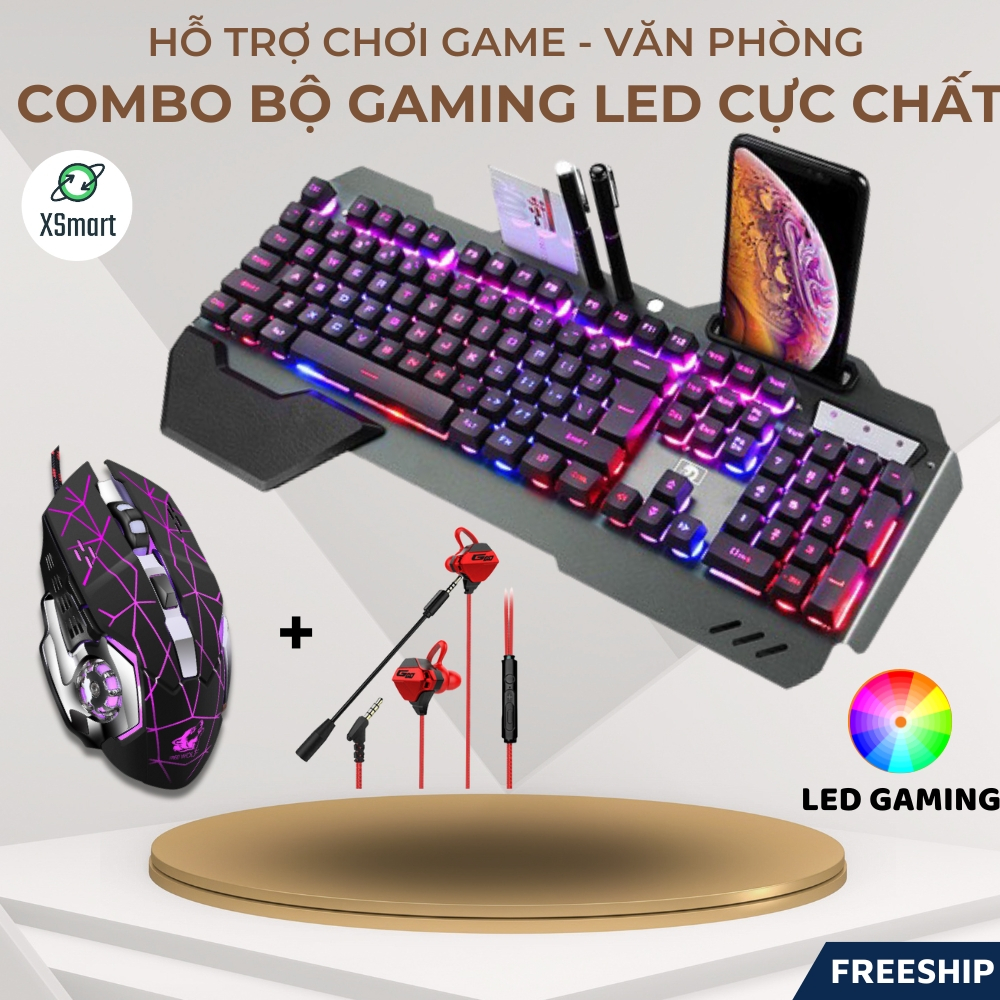 [COMBO GAMING] Bộ Bàn Phím K618 Chuột V5 Và Tai Nghe Gaming G10 Cực Đẹp & Chất Lượng