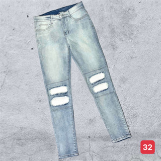 Quần jean dài nam co giãn - Quần Bò Nam xanh vá da cao cấp ôm form tôn dáng chuẩn Muradfashion QJNA32