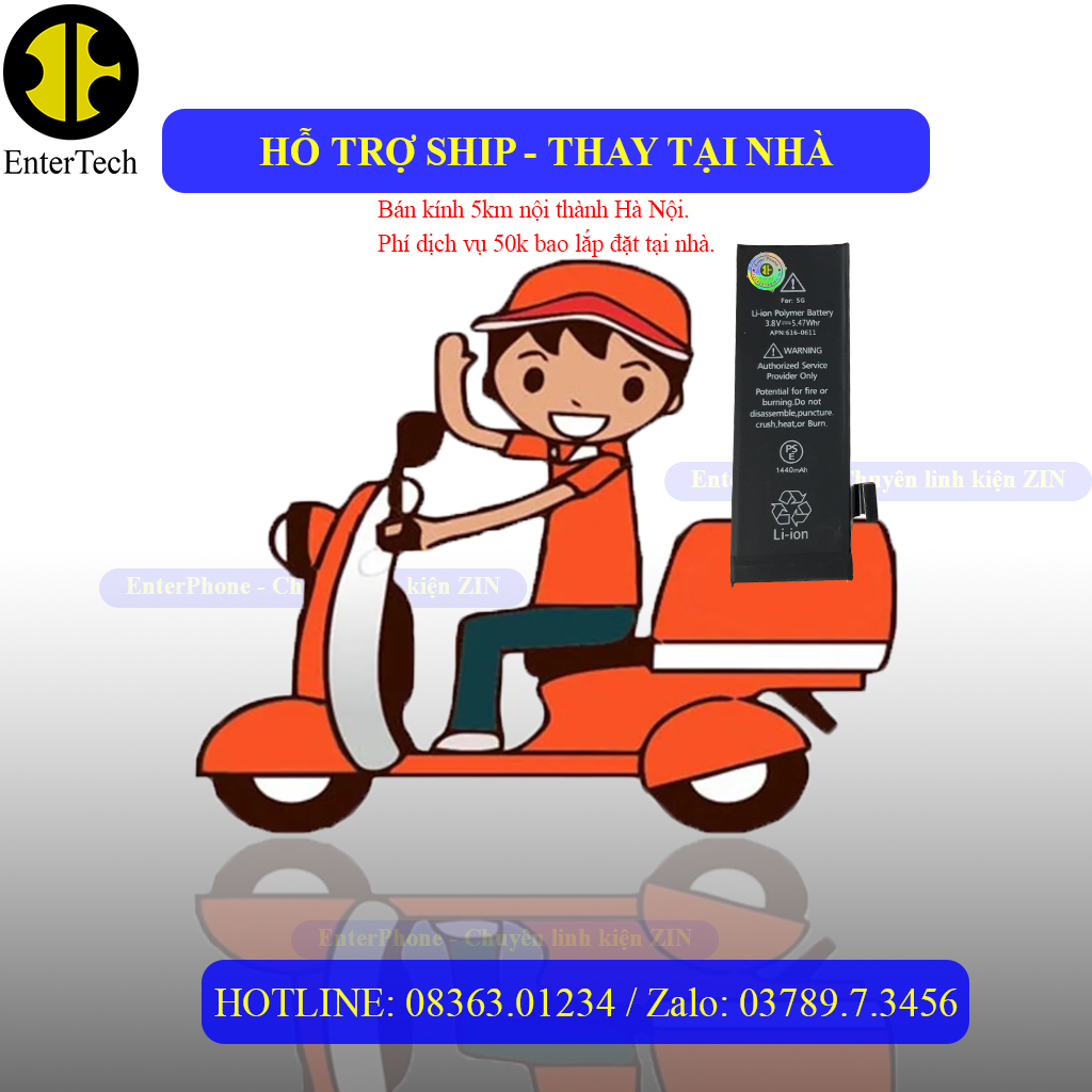 Pin dùng cho ĐT 8G/ 8 Plus chính hãng EnterTech bảo hành 12 tháng.