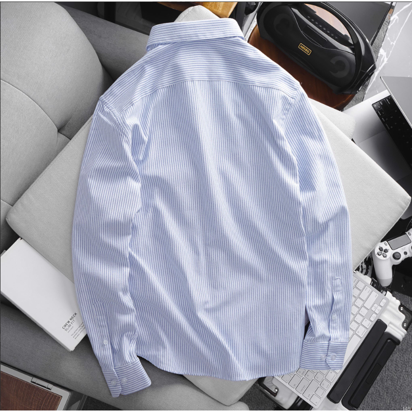 Áo sơ mi nam tay dài ICONDENIM Oxford kẻ sọc thanh lịch - SMID0145