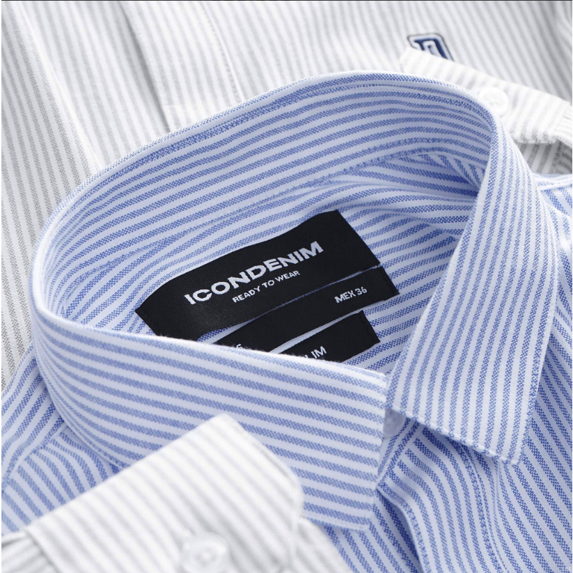 Áo sơ mi nam tay dài ICONDENIM Oxford kẻ sọc thanh lịch - SMID0145