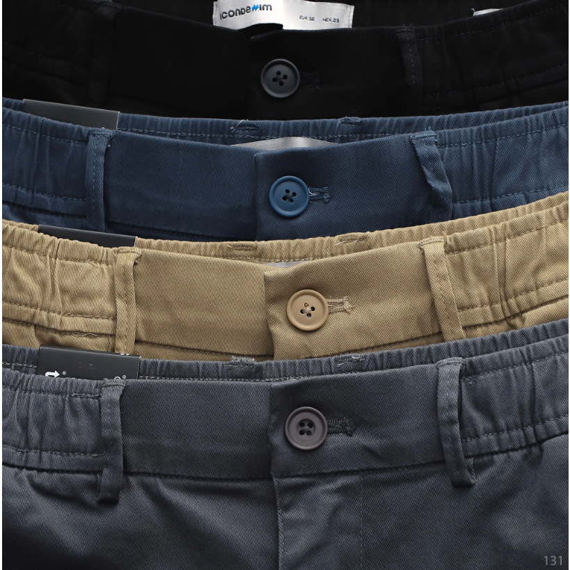 Quần short nam Khaki Casual ICONDENIM lưng thun thoải mái - QSID0131